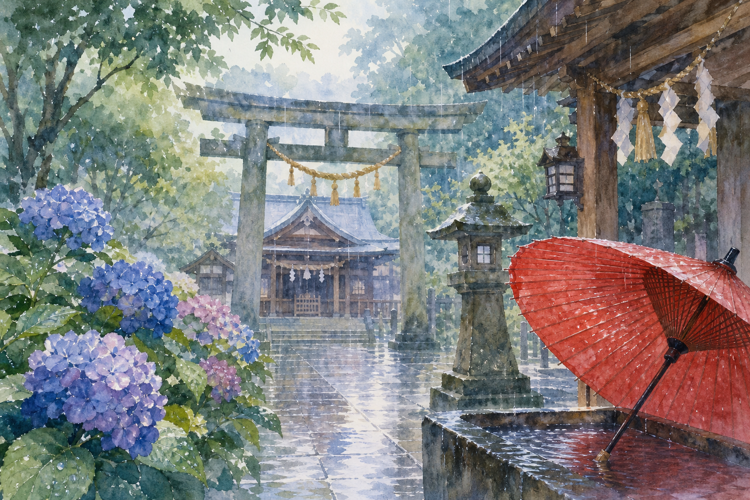 雨の日でも、神社へのお参りは基本的に大丈夫です