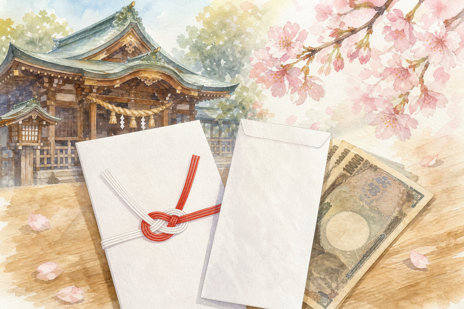 神社のお参りでお金は封筒に入れるのが基本です