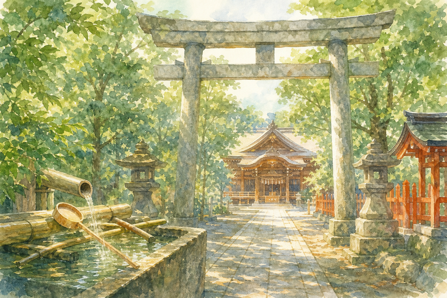 神社参拝の流れ：入口から拝殿まで